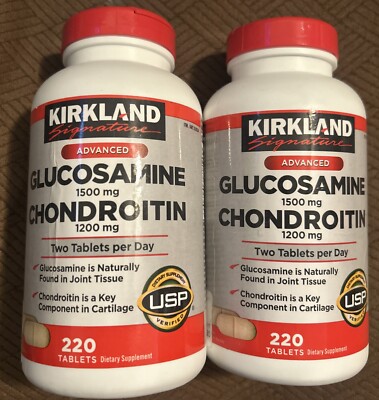 Lot 2 Kirkland Signature Glucosamine 1500mg Chondroitin 1200mg 220ct Ex 3/26 New
