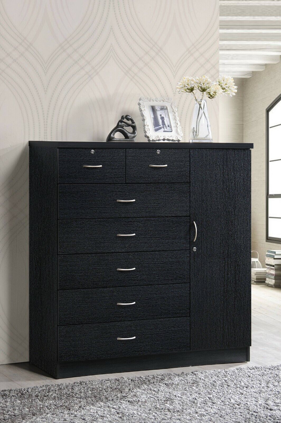 Prepac Black Edenvale 7 Drawer Tall Chest For Sale Online Ebay