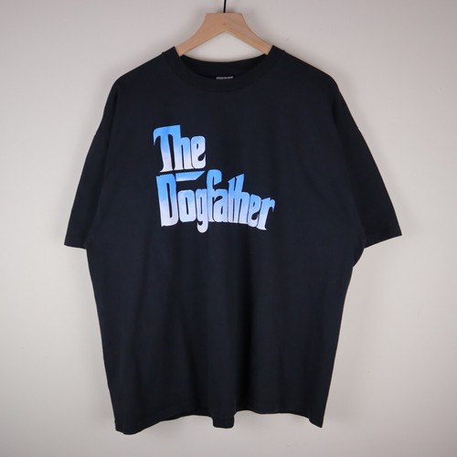 Vintage Y2K The Dogfather Shirt Black 2XL 25x28.5