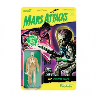 Mars Attacks Burning Flesh Super7 ReAction Figur GITD Glow In Dark