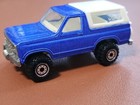 Vintage 1980 Hot Wheels Blue Ford Bronco w/ Motorcycle Diecast Car - Excellent