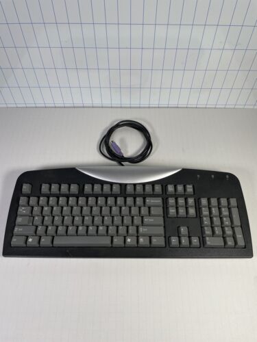 Vintage Gateway Computer Keyboard SK-9921 - Wired - Dark Grey And Silver -Works.