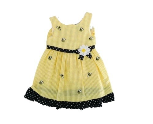 Counting Daisies Kleinkind Mädchen 1-teiliges gelbes Hummelkleid Größe 4T SEERSUCKER - Bild 1 von 4