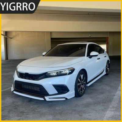 V3 Style Front Bumper Lip Splitter For Honda Civic 2022-2024 - Pearl White & Black