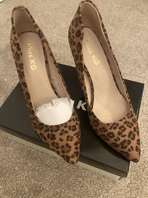 Miss KG Cayleb Brown Tan Animal Print Court Heel Shoes EU 40