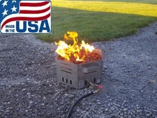 Stainless Steel Portable Propane Fire Pit **Made in USA** 55,000 btu