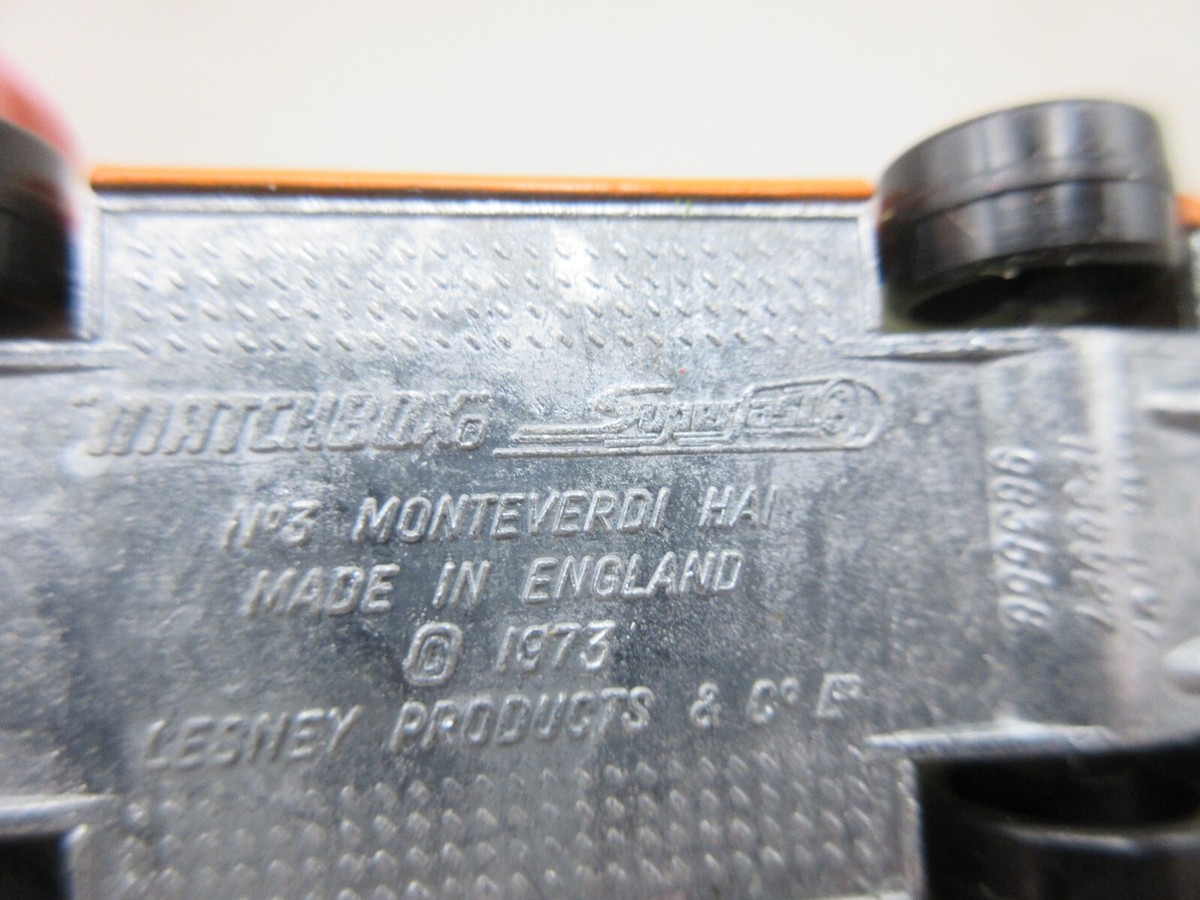 Vtg 1973 Matchbox Superfast Lesney Monteverdi HAI Car Orange No. 3