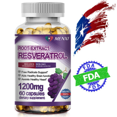 1200MG Resveratrol Root Extract Maximum Strength Natural AntiAging Antioxidant