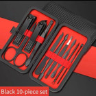 Nail Grooming Kit - 10 pcs Manicure & Pedicure Set with Travel Case & Tools
