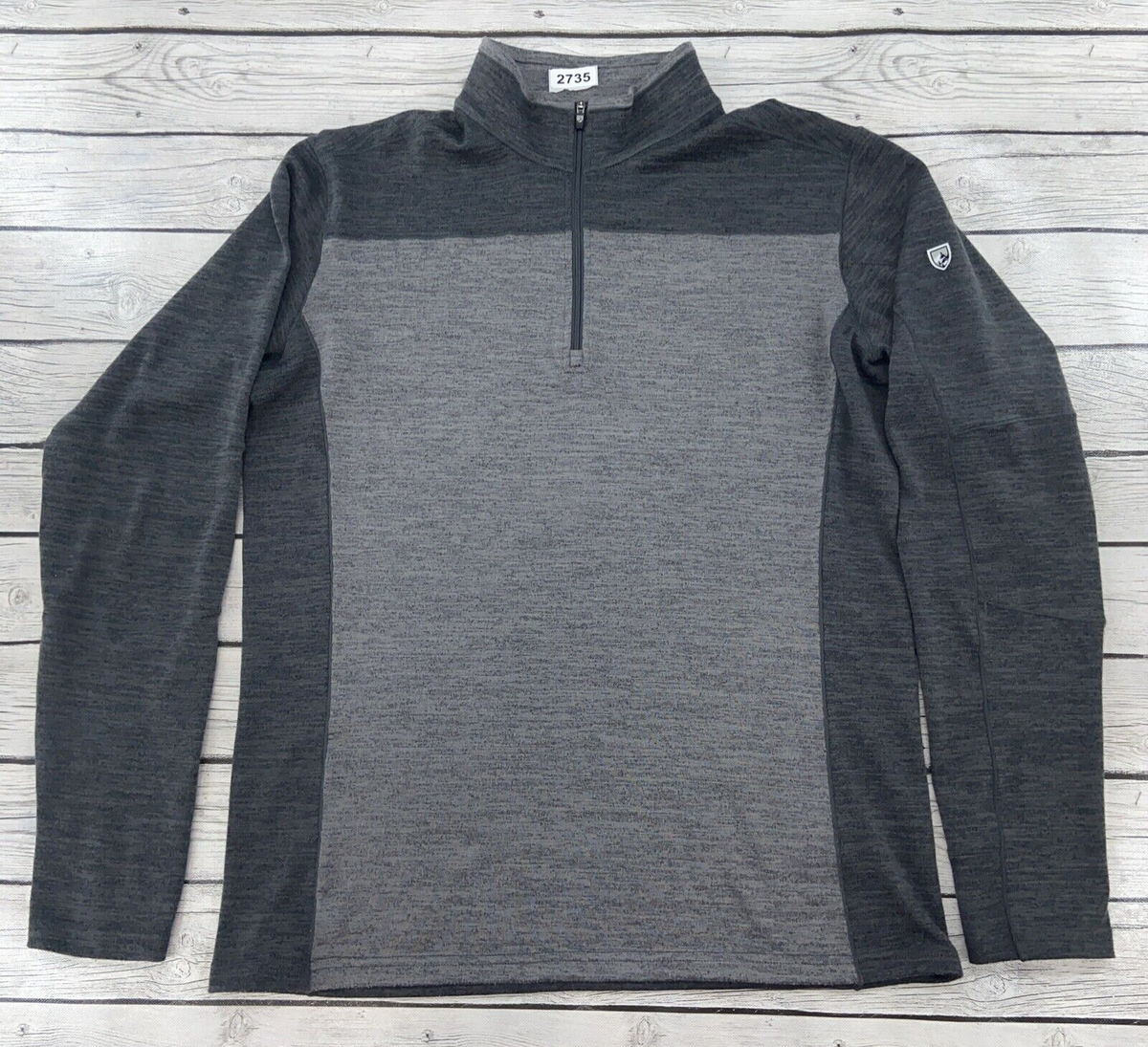 Kuhl Shirt Medium Ryzer 1/4 Zip Shirt #3112 Gray Colorblock