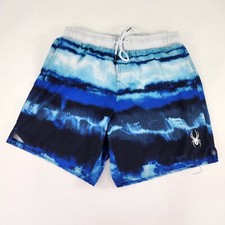 Spyder Men's Standard 7" Tie-dye Volley Swim Trunks Size Small Blue Shorts