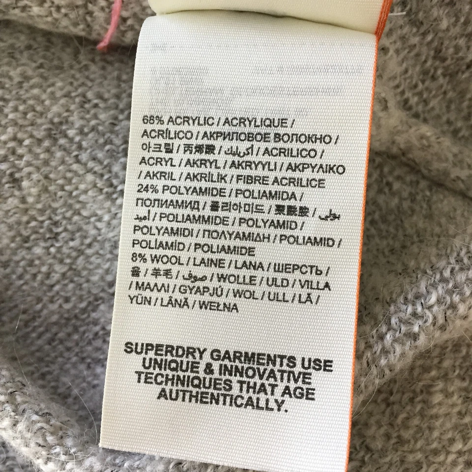 SUPERDRY Womens sz Small/Medium Gray Multi Color Stars Wool Blend Knit Sweater - Image 3 of 4