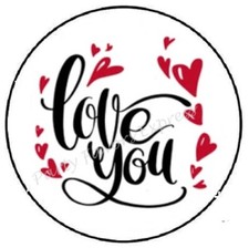 LOVE YOU HEARTS VALENTINES DAY ENVELOPE SEALS LABELS STICKERS PARTY FAVORS
