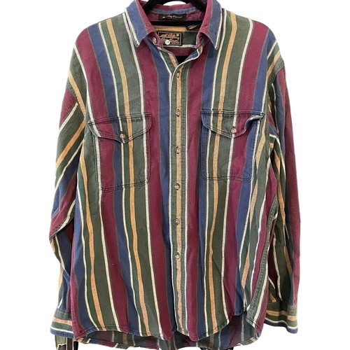 Vintage 80'S-90'S Eddie Bauer Light Flannel Check Shirt Black Tag