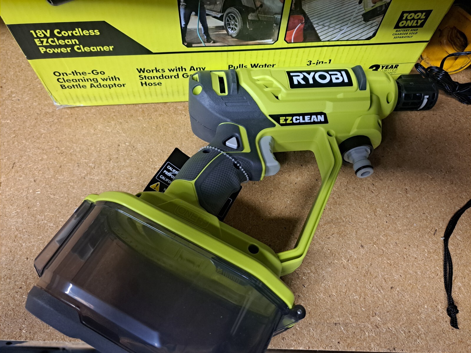 Ryobi 18V EZClean 320 PSI Cordless Battery Power Pressure Washer Tool Only