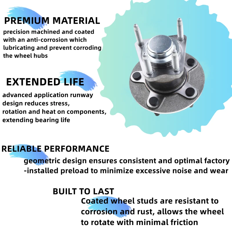 Conjunto de buje de cojinete de rueda para Chevy Malibu HHR Pontiac G6 sin ABS Foto 3 de 3