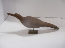 Vintage Unsigned Carved Wood Shore Bird Sculp...
