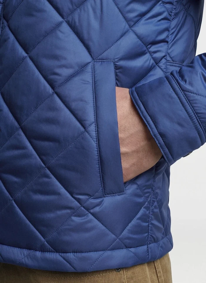 Peter Millar XL Norfolk Quilted Bomber Jacket Atlantic Blue Coat $250 - Image 4 of 4