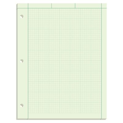 Engineering Computation Pad Glue Top Graph Rule On Back Green Tint Paper 8-1/2