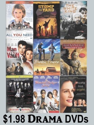 $1.98 DRAMA DVDs - Discs only - shipping discount for added purchases in cart