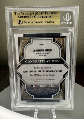 2023 Topps Tier One Certified Autograph Christian Yelich Auto 051 