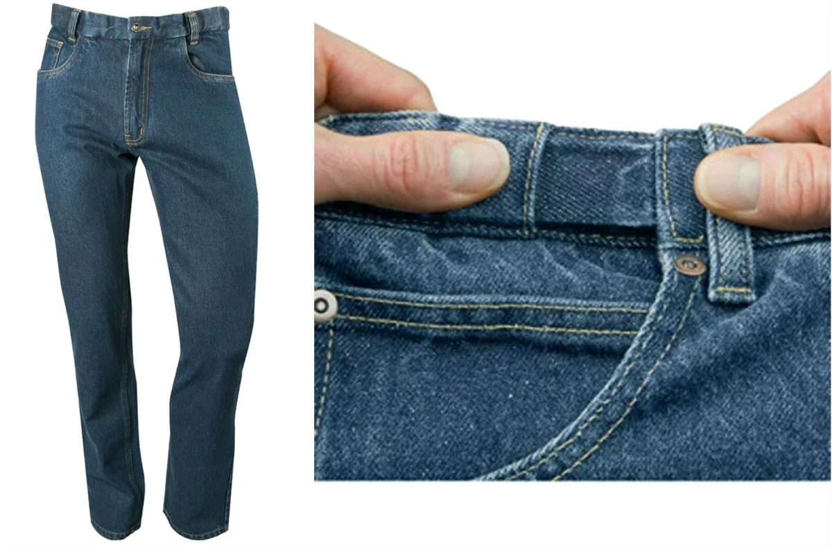 Flexible Hidden Expandable Waistband Jeans Concealed Side Elastic Regular Fit