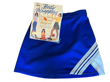 Cheerleader Uniform Outfit Costume New White Leo Adult XS 24" Skirt Royal Blue