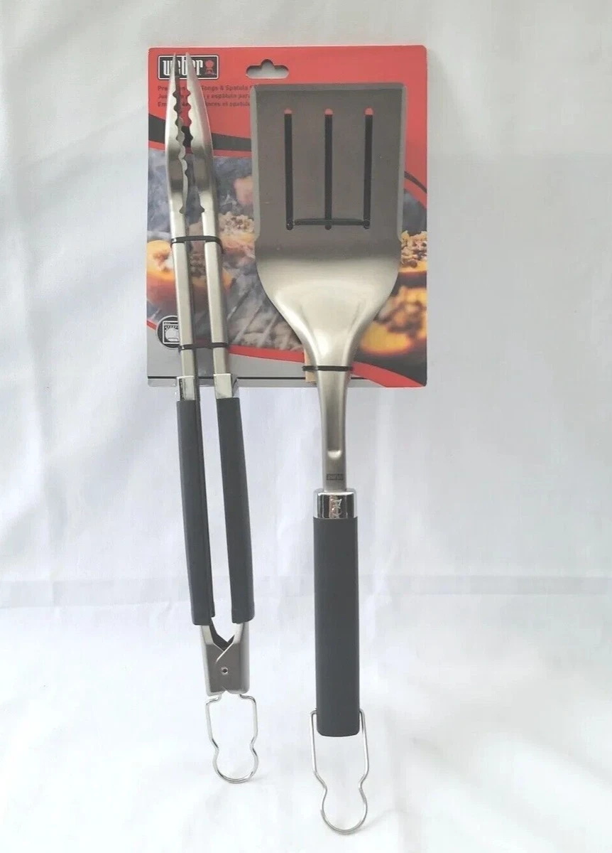 Weber Precision Tongs & Spatula Grilling Tool Set, Stainless Steel