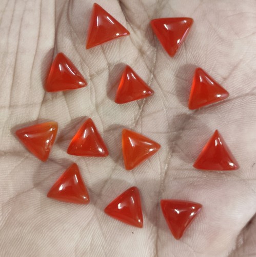 Natural Indian Carnelian Loose Gemstone Triangle Cabochon - Picture 5 of 7