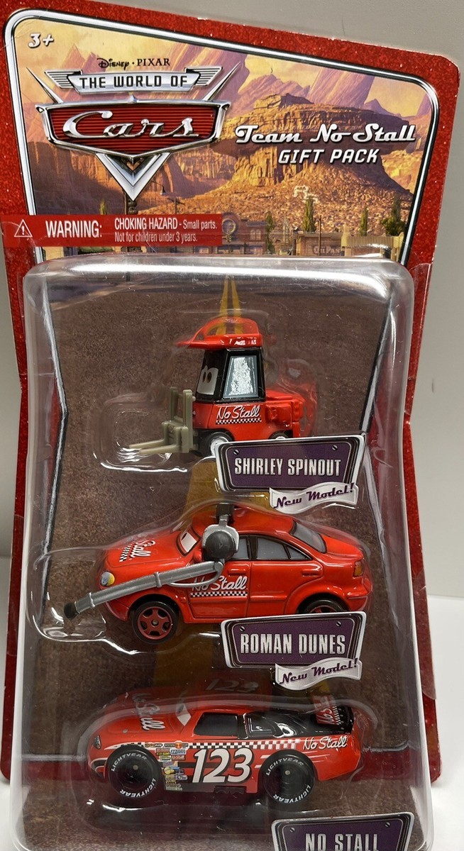 SHIRLEY SPINOUT ROMAN DUNES カーズ ミニカー DISNEY PIXAR CARS 3 PACK TEAM NO STALL GIFT PACK 