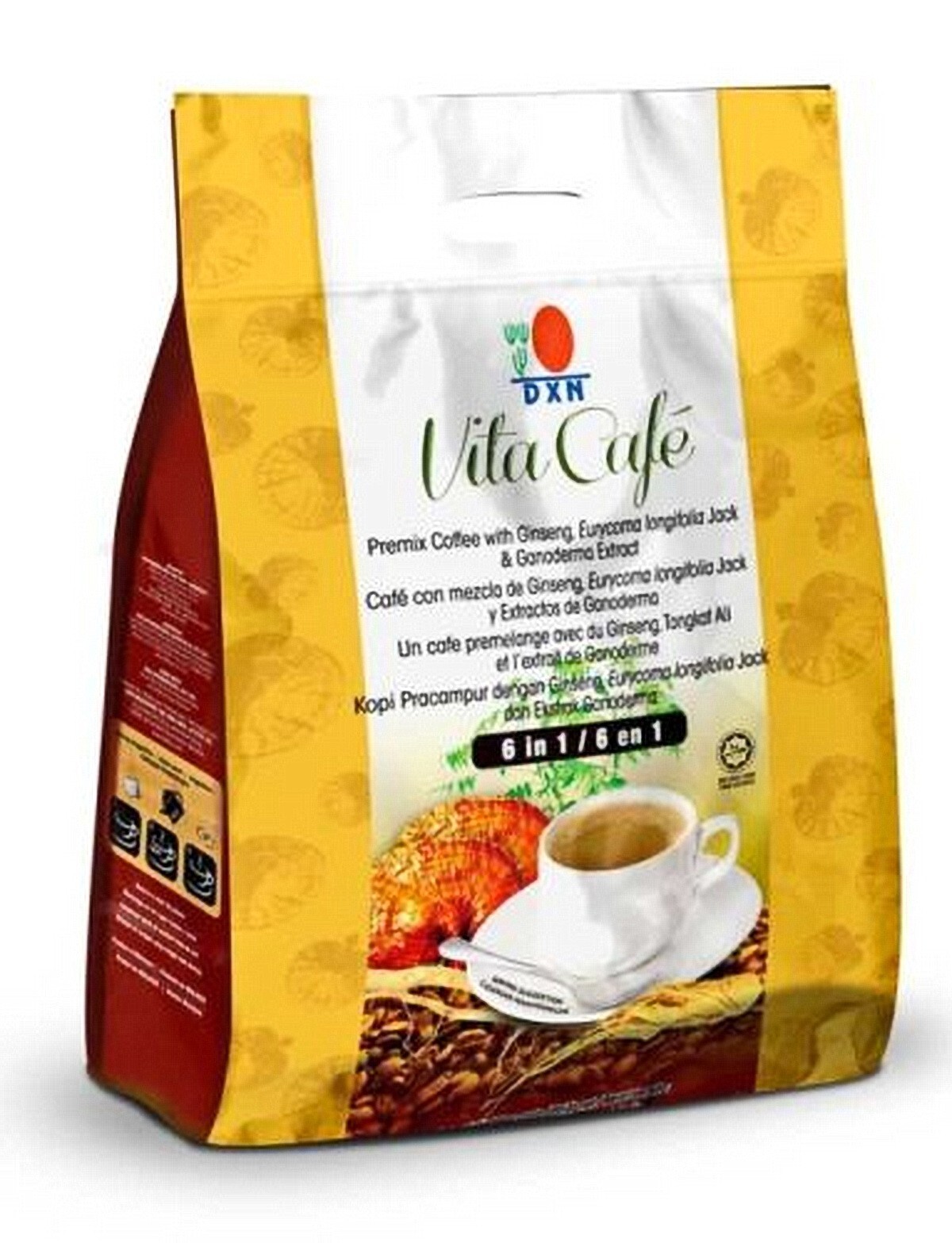 2 Packs DXN Vita Cafe 6 in 1 Coffee Ganoderma Lingzhi Reishi