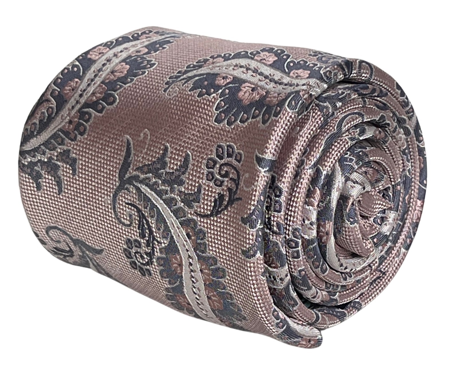 Frederick Thomas Hombre Corbata Bebé Rosa Claro Pastel Polvo Boda Paisley