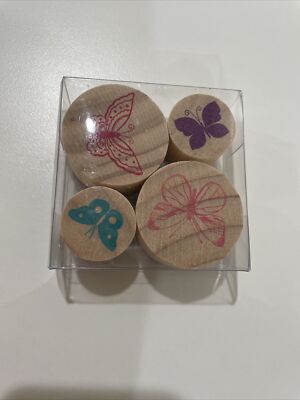 Craftsmart wood stamp set 4 piece butterfly