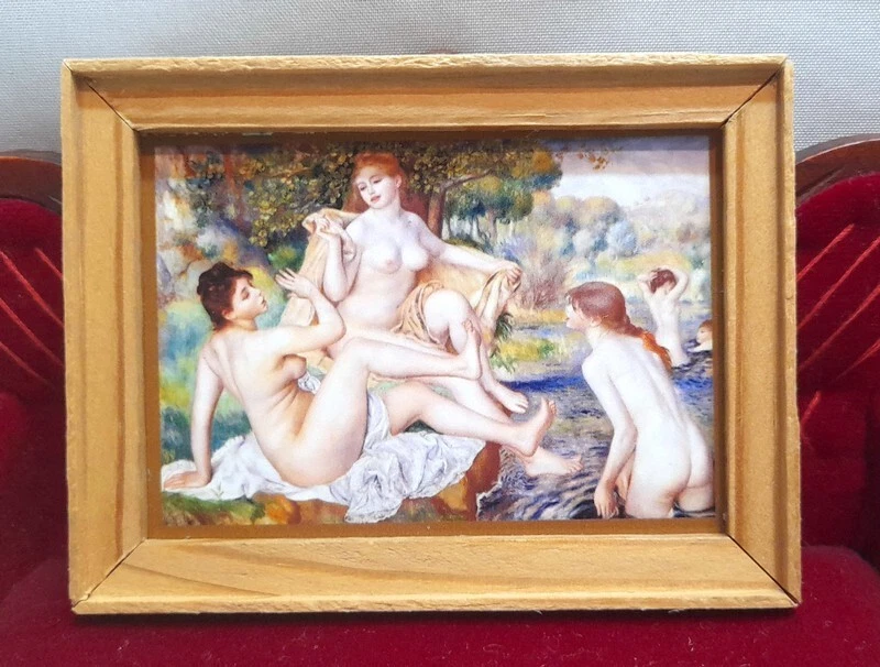 CASA BAMBOLE Le Bagnanti di Renoir MINI QUADRO 1:12 Fatto a mano Miniatura Eros - Immagine 4 di 4