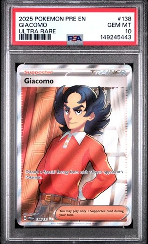 2025 POKEMON PRE EN-PRISMATIC EVOLUTIONS ULTRA RARE #138 GIACOMO PSA 10