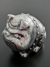 Bulldog Statue Metal Art Figure Decor 4" Tall Paperweight Art
