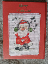 Hand Cross Stitched Christmas Card 1.1