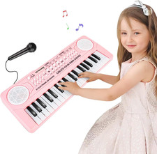 Kids Keyboard Piano 37 Keys Early Learning Instrument with Microphone Toy for 3