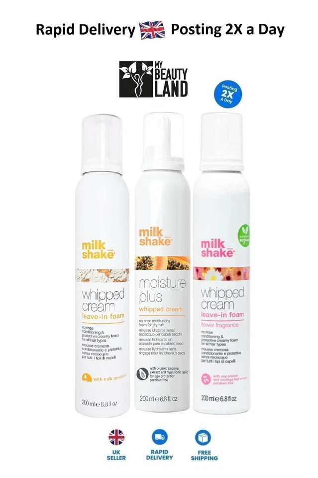 Milk Shake Whipped Cream Leave-in Foam, Flower, Moisture & More - Choose