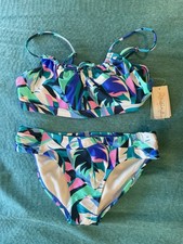Raisins Girls 2 Pc Vacation Bikini Swimsuit Size 14. Removable Cups.