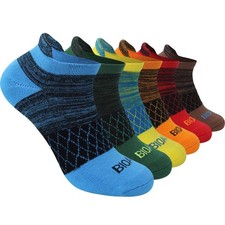 Men's Cushioned Cotton Ankle Socks, 6 Pairs Athletic Low Cut Running