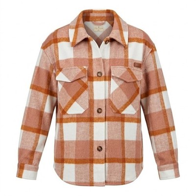 Simply Southern Pink Plaid Flannel Shacket Button Down Shirt XL