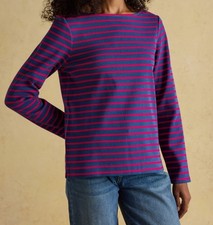 Womens striped cotton short / cropped top by Joules, fits size 12