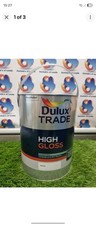 WHITE GLOSS DULUX TRADE HIGH 5 litres covers 90m2 wood paint skirting board m