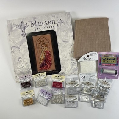 Mirabilia WHITE CHRISTMAS ~ MD90 Semi Kit: Pattern, Linen, Beads, Braid, Wisper