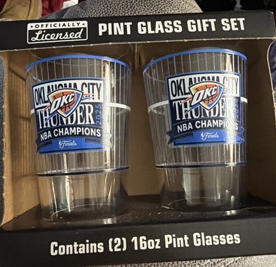 OKLAHOMA CITY Thunder Pint Glass Set of 2, Officially Licensed