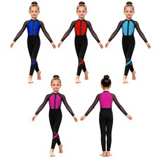 Girls Jumpsuit Flexible Rompers Skating Full Body Competitions Unitard Yoga