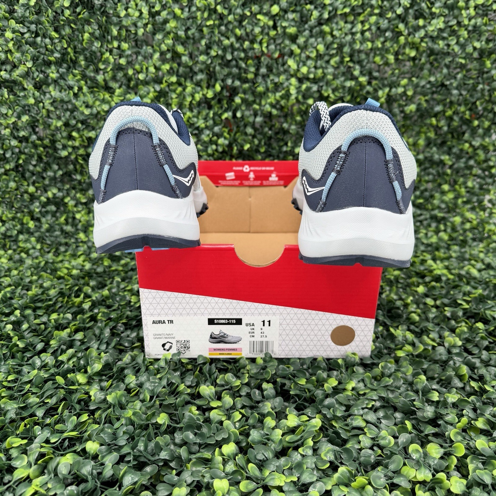 Saucony Aura Trail Sneaker Womens 11 Granite Navy Shoe Turf Hike Run S10863-115 thumbnail 5