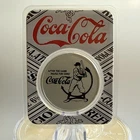 Coca-Cola Vintage Batter Up 1 oz 999 Silver Colorized Round in TEP