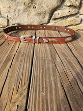 Vintage Women's Western Style Latigo Leather Concho Belt 36/90